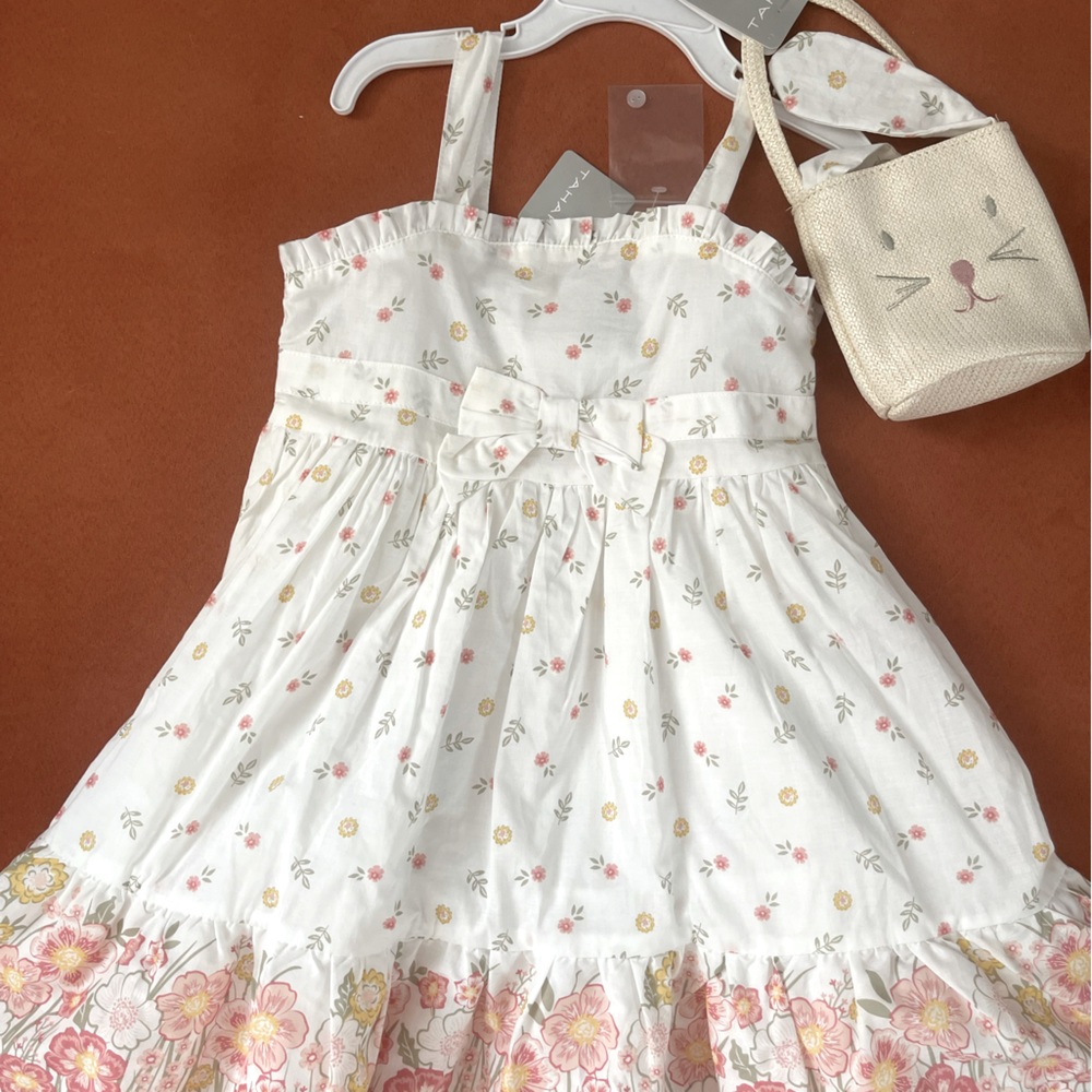Tahari Easter Dress with Bunny Purse NWT